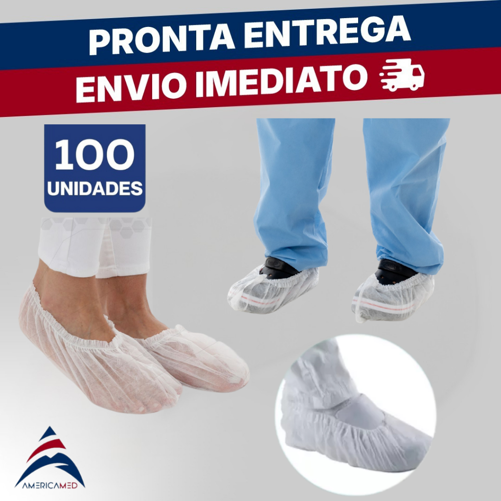 Kit Sapatilha PROPE Descartável TNT branco c/Elástico -100 Unidades em Oferta na Shopee