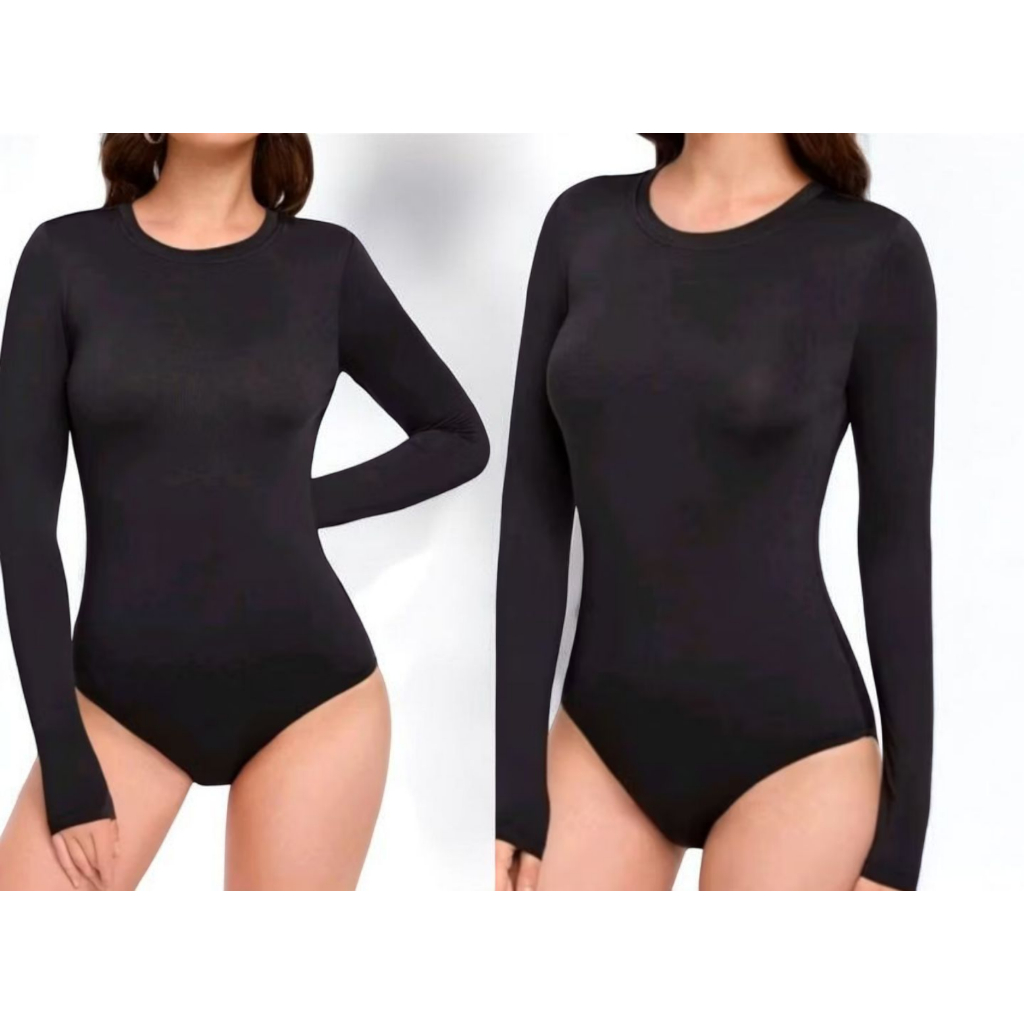 KIT C/ 2 BODY SUPLEX MANGA LONGA FEMININO PRETO