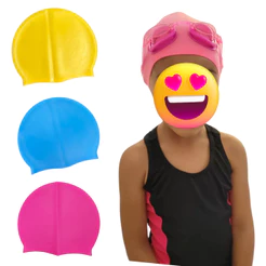 Touca Natação Silicone Infantil Proteção Para Cabelos Volumosos Cacheados Piscina