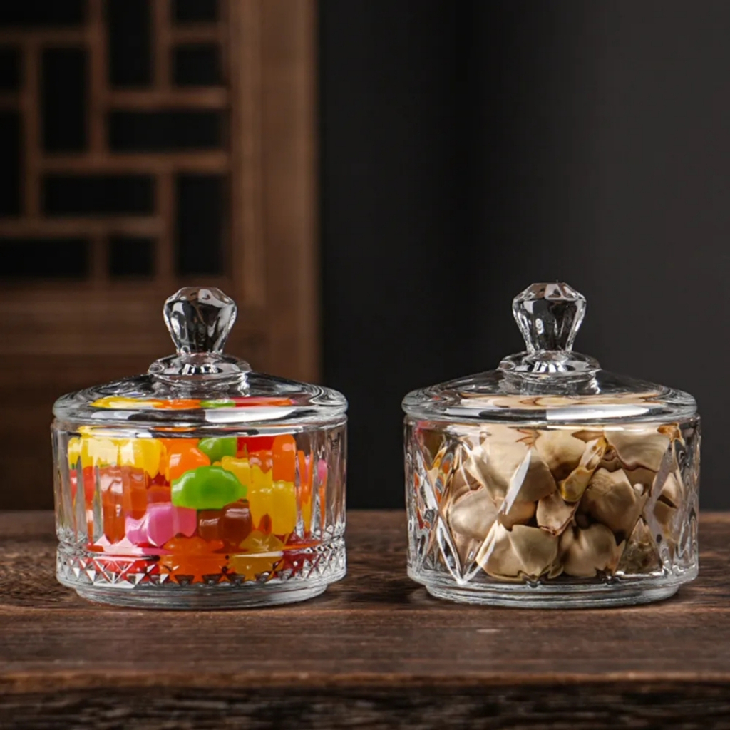 Potiche de Vidro Kit Bomboniere de Vidro Cristal Renaissance Diamond Glass
