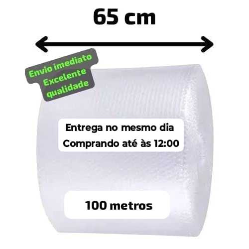 Plástico bolha 65cm x 100 metros em Oferta na Shopee