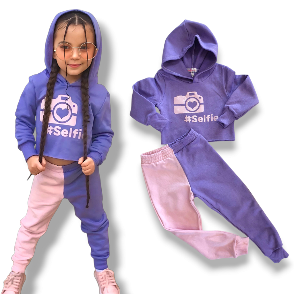 Moletom Infantil Conjunto Inverno Menina Flanelado Blogueirinha