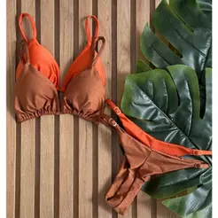 Kit 2 Biquíni ajustável feminino estilo conforto sensualidade para o verão moda praia poliamida bojo