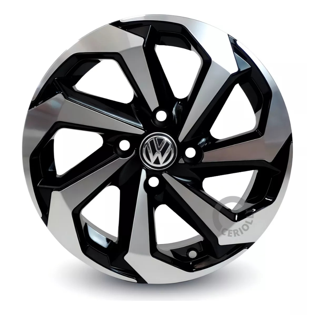 Kit 4 Rodas Tarantula Aro 14 4x100 Volkswagen Voyage Gol Up Bicos de Brinde Preto Diamantado K71