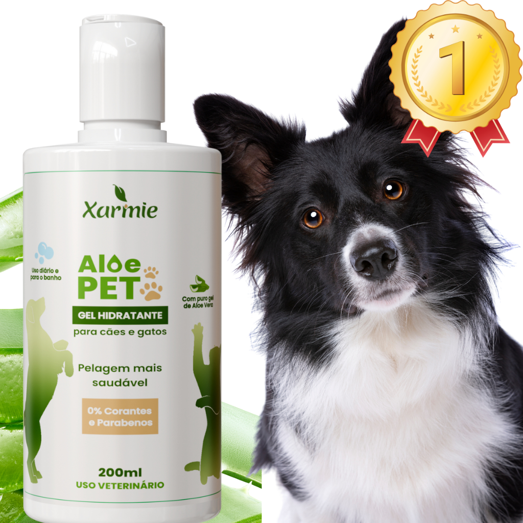 Tratamento Dermatite Cachorro Rémedio Calmante Gel de Babosa 200g Aloe Pet Xarmie