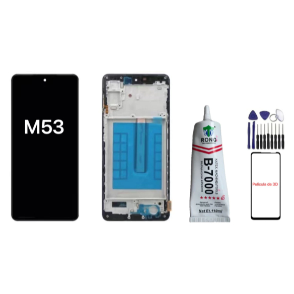 Frontal Touch Lcd Display Tela Compatível Galaxy M53 5G M536B Incell / Oled Com Aro - A Pronta Entrega