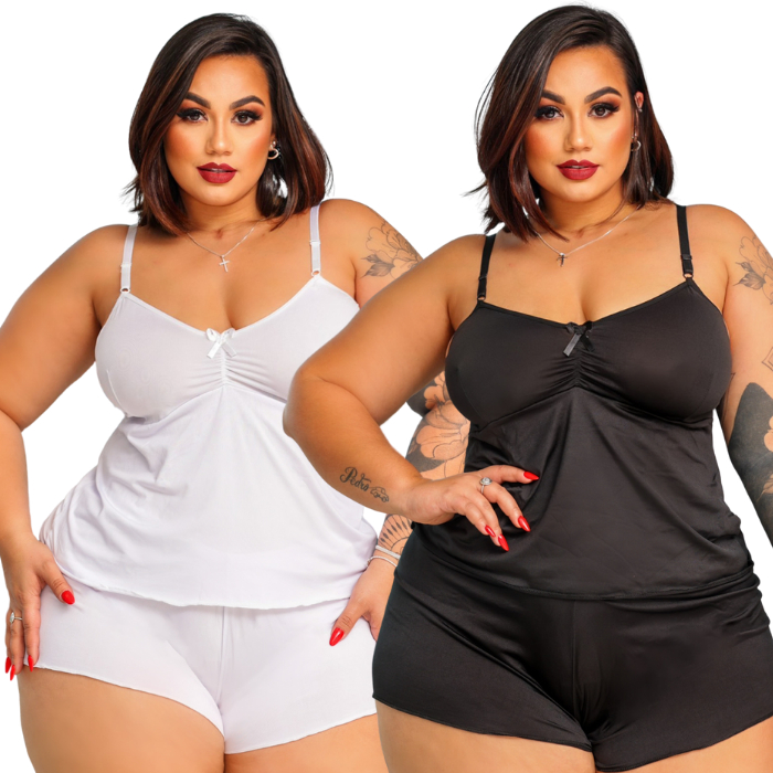Baby Doll Plus Size Short Doll Liso LAURA Liganete Premium Pijama Fresquinho Confortável PROMOÇÃO em Oferta na Shopee