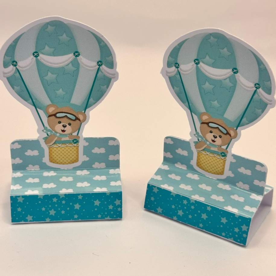 20 porta bis SEM NOME de PRONTA ENTREGA lembrancinha de aniversário porta doces tema ursinho baloeiro azul
