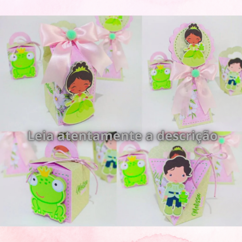KIT PERSONALIZADOS | PEGUE E MONTE – PRINCESA TIANA | LEMBRANCINHA PARA FESTA | KIT CAIXAS