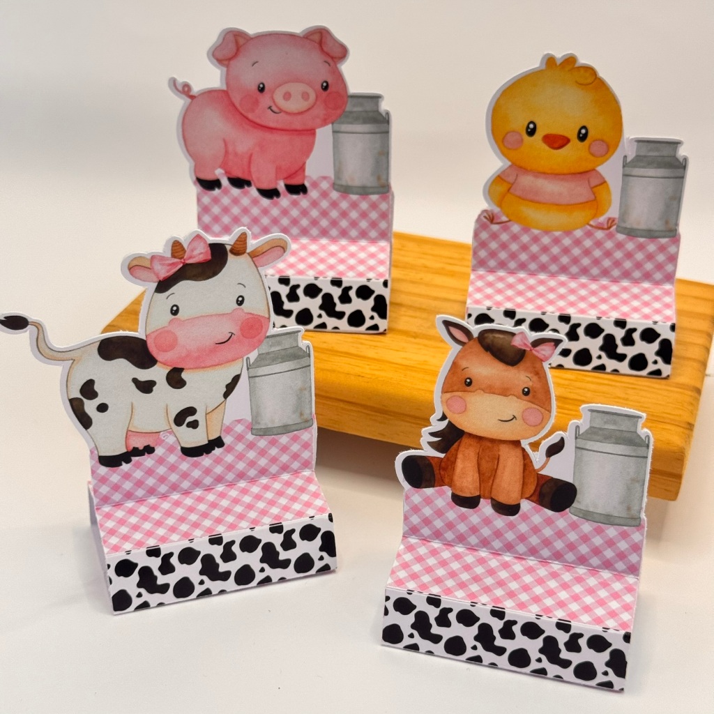 20 porta bis SEM NOME de PRONTA ENTREGA lembrancinha de aniversário porta doces tema fazendinha aquarela menina latão em Oferta na Shopee