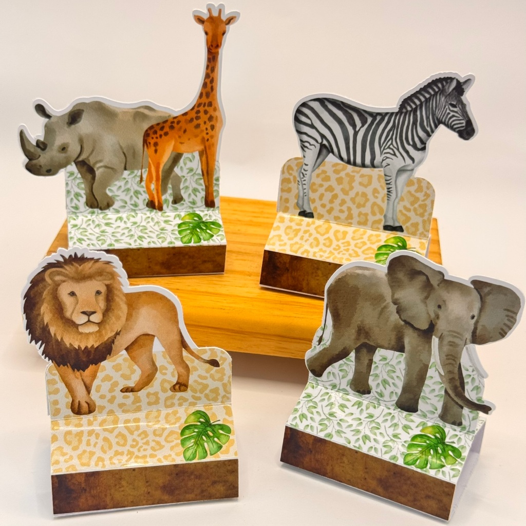 20 porta bis SEM NOME de PRONTA ENTREGA lembrancinha de aniversário porta doces tema safari aquarela realista em Oferta na Shopee