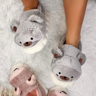 Pantufa Infantil Fechada Ursinho Quentinha forrada Inverno Para Crianças Solado Nuvem Anti...
