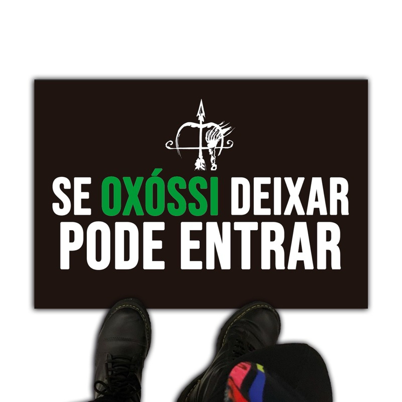 tapete capacho para porta de entrada umbanda - Oxóssi