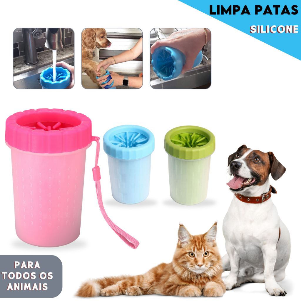 Limpador de Patas Pet Em Silicone Para Cães e Gatos Higiene Rápida e Sem Sujeira Limpador de Patas Pet Em Silicone Para Cães e Gatos Higiene Rápida e Sem Sujeira