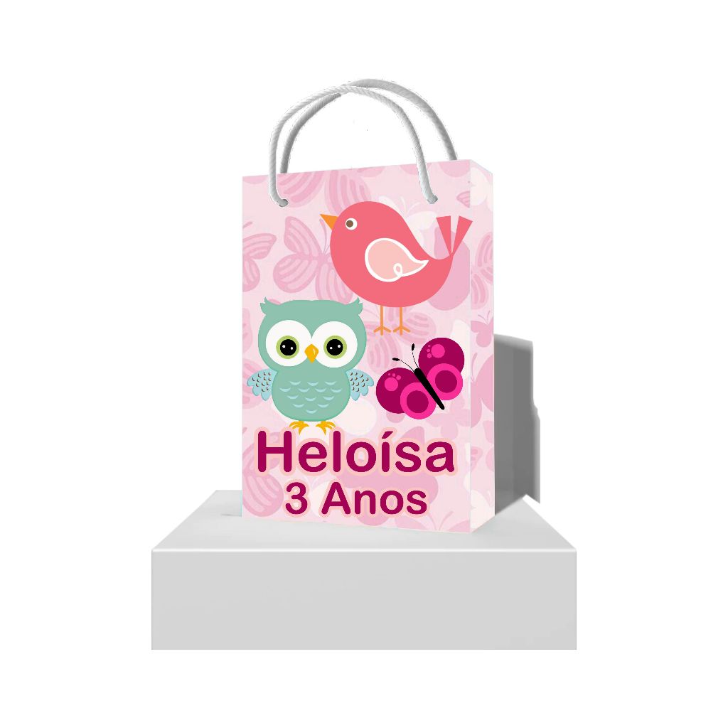 Sacolinha para Lembrancinha Tema Jardim Encantado - Sacolinha Personalizada Jardim Encantado