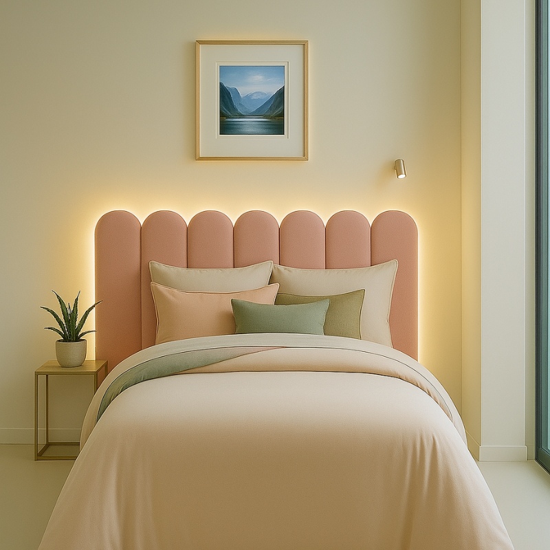 Cabeceira Cama Box Solteiro Estofado Modelo NUVEM 45x20cm  Kit  Peças - Envio Imediato