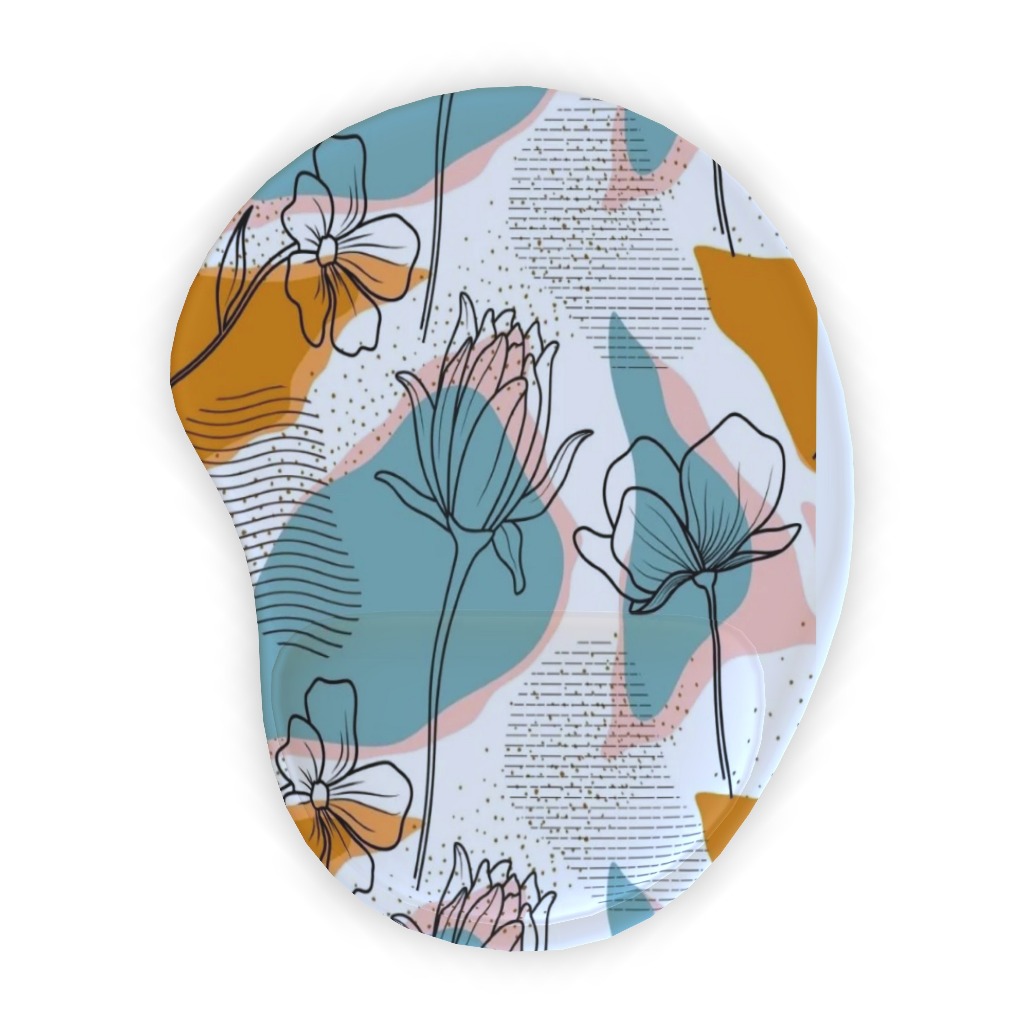 Mousepad com apoio, ergonômico, acessório informática, computador, neoprene, emborrachado, estampas, geométrico