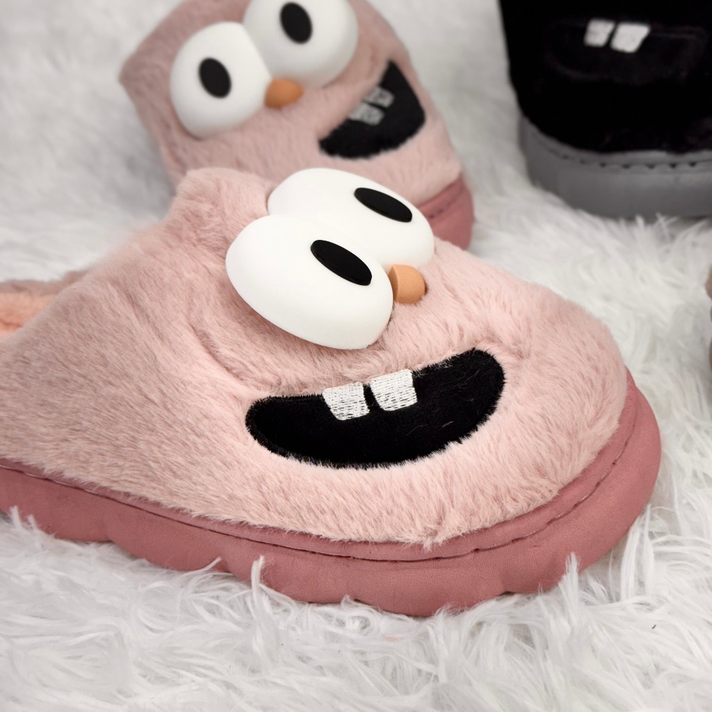Pantufa Chinelo Feminina Adulto Olhinhos Solado Nuvem Antiderrapante Quentinha Inverno Pro...