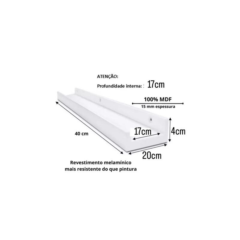 Prateleira Canaleta Calha Suspensa 20cm x 40/50 e 60 cm Porta Temperos, Esmaltes, Quadros, Livros, Fotos em Oferta na Shopee