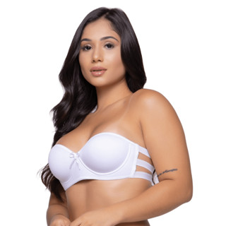 Sutiã Tomara que Caia com Bojo sem Alça 3 Tiras Lingerie Confortável Costa Nua Dia a Dia R...