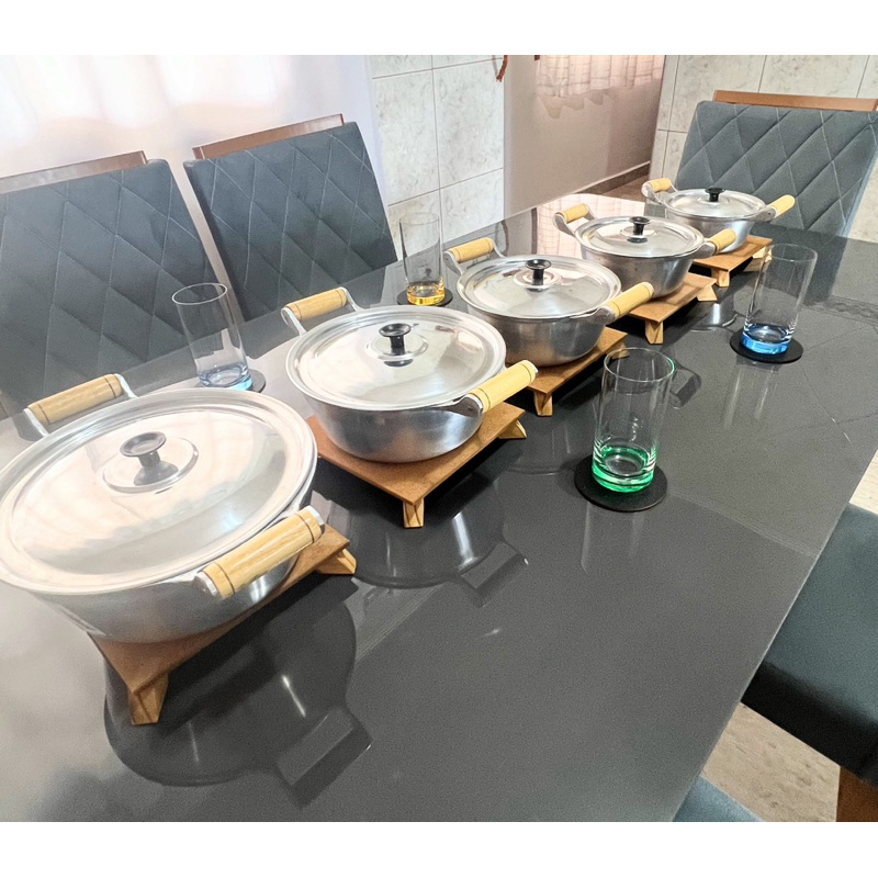 kit com 5 descanso de panelas mais brindes porta copos em Oferta na Shopee