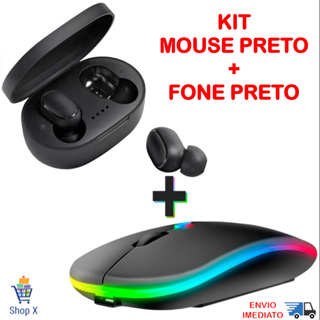 Kit Mouse Sem Fio Recarregável mais Fone Airdots Sem Fio Estéreo Bluetooth 5.0 Universal em Oferta na Shopee