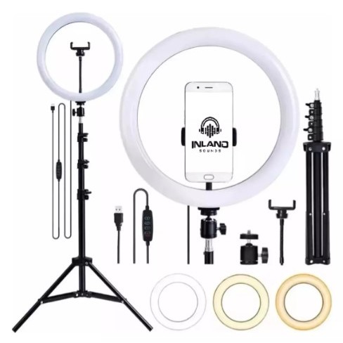 Ring Light Iluminador Polegadas 10 com Tripé Profissional Led Selfie para Celular Profission Premium