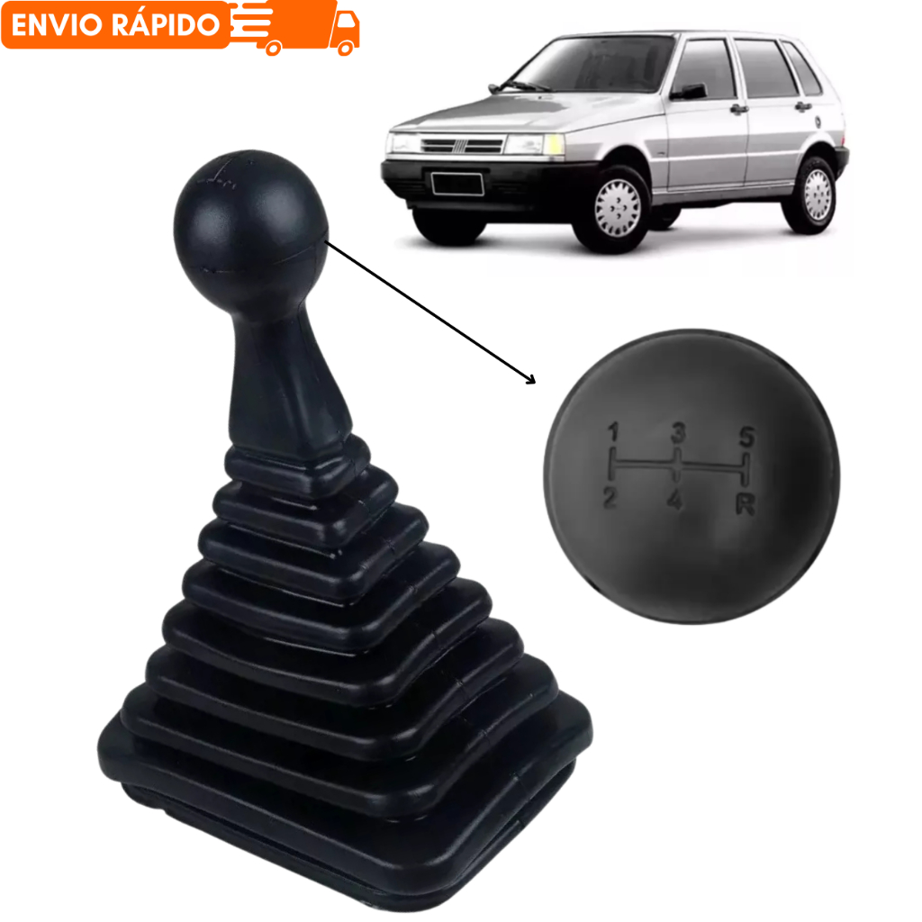 Coifa + Manopla Cambio Fiat Uno Elba Prêmio Fiorino 1994 a 2003 em Oferta na Shopee