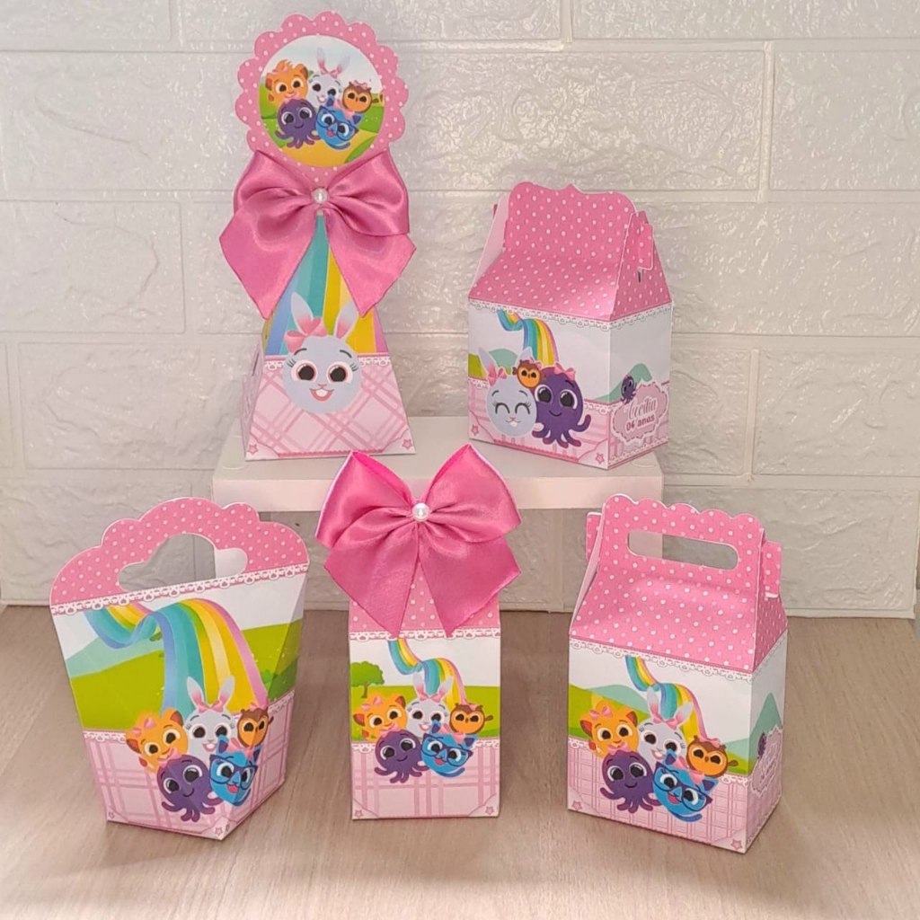 Personalizados Bolofofo Rosa (PEGUE E MONTE) - Kit Festa - Lembrancinha - Aniversario - Caixinhas Personalizadas