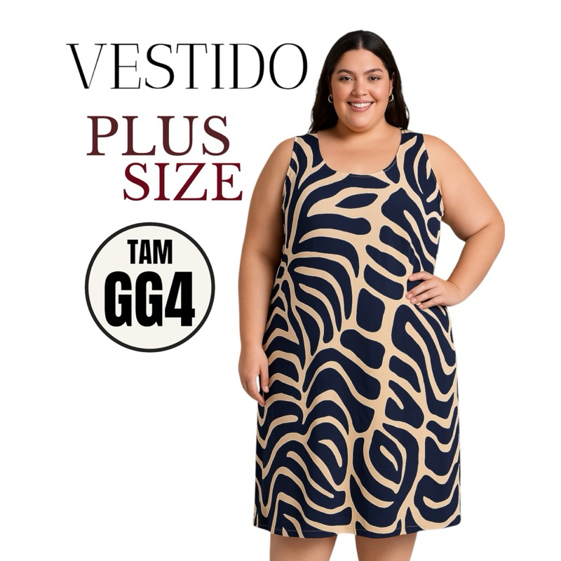 Vestido Regata Plus size GG4 Soltinho Confortável Vestidos tamanho extra grande 54 ao 60
