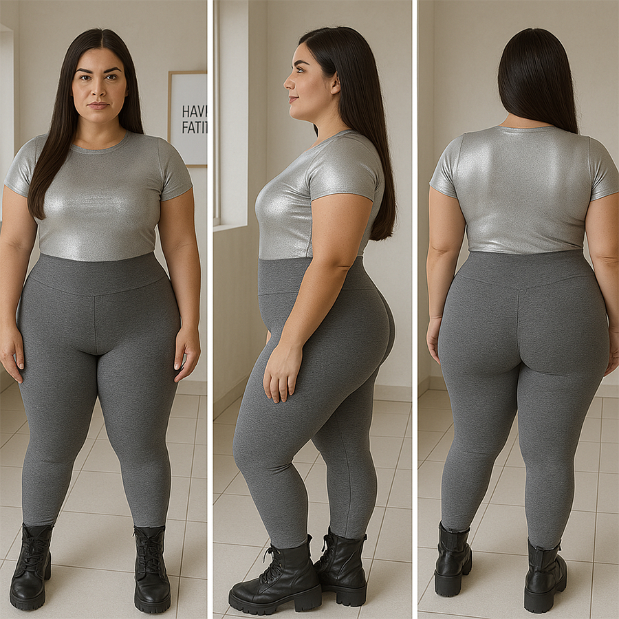 Calça Modeladora Plus Size Legging academia treinos Suplex Acetinado Cós Alto | Não Transparece | Confortável e Estilosa