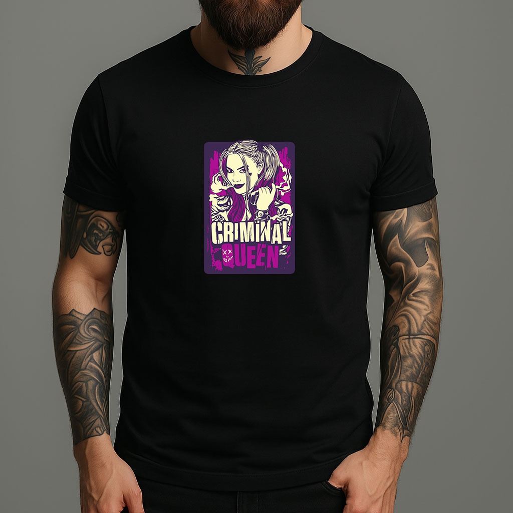 Camiseta Arlequina Arte Estampada Streetwear Algodão 30.1 Confortável