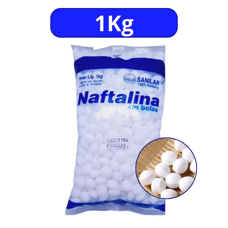 Naftalina em bolas 1kg - Antimofo, Espanta Pombo, Rato, Barata, Anti-odor, Espanta Formiga, Espanta Inceto em Oferta na Shopee