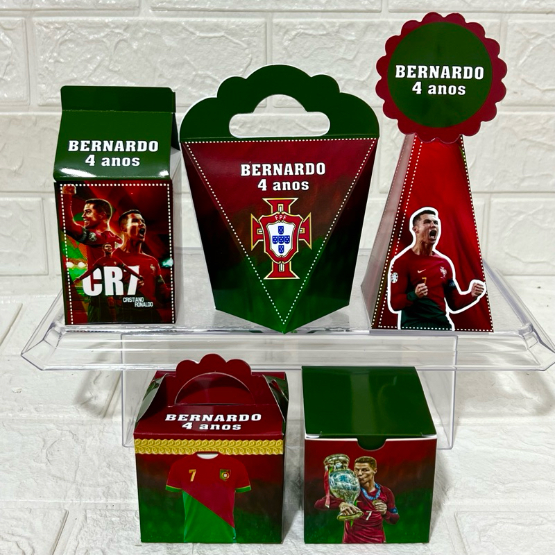 Cristiano Ronaldo Portugal futebol  - Personalizados - lembrancinha - aniversario - caixinhas personalizadas - festa