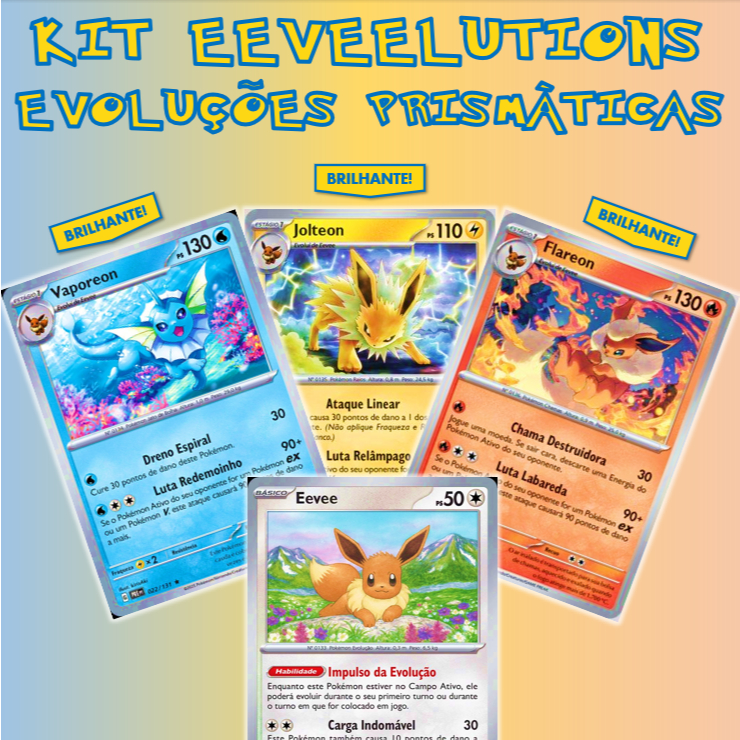 Carta Pokémon Eeveelutions Diversos Modelos Eevee Flareon Vaporeon Jolteon Leafeon Glaceon Sylveon Espeon Umbreon