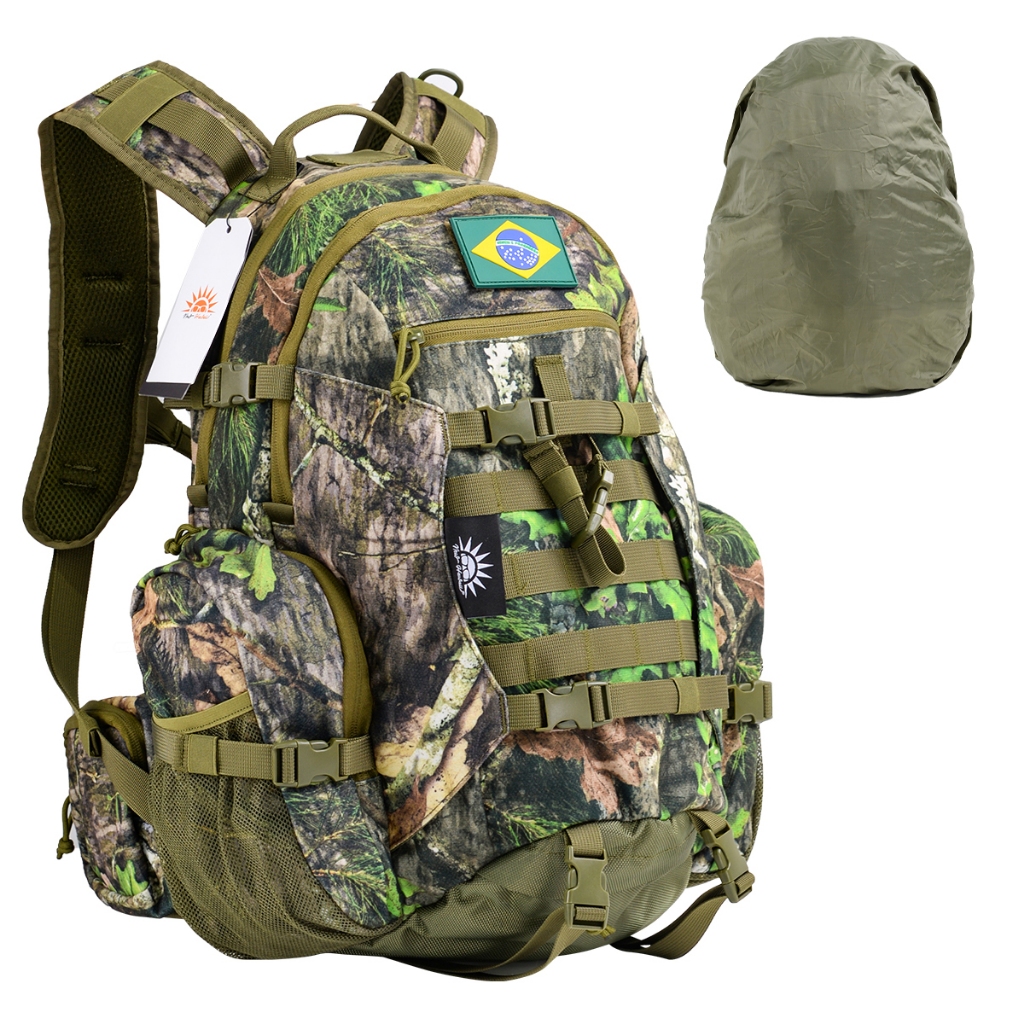 Mochila Militar Tática de Caça 40L com Capa Prova de Agua para Uso Ao Ar Livre,Materiais Silenciosos em Oferta na Shopee