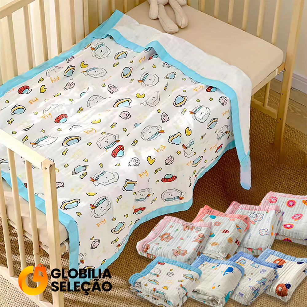 đ„Toalha de Banho BebĂȘ 100% AlgodĂŁo Soft Super Absorvente 6 Camadas de Tecido fralda 105 x 105cm