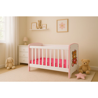 Berço Boneca Infantil Ou Bebê Reborn Comprimento 58cm Rosa / Branco/ azul