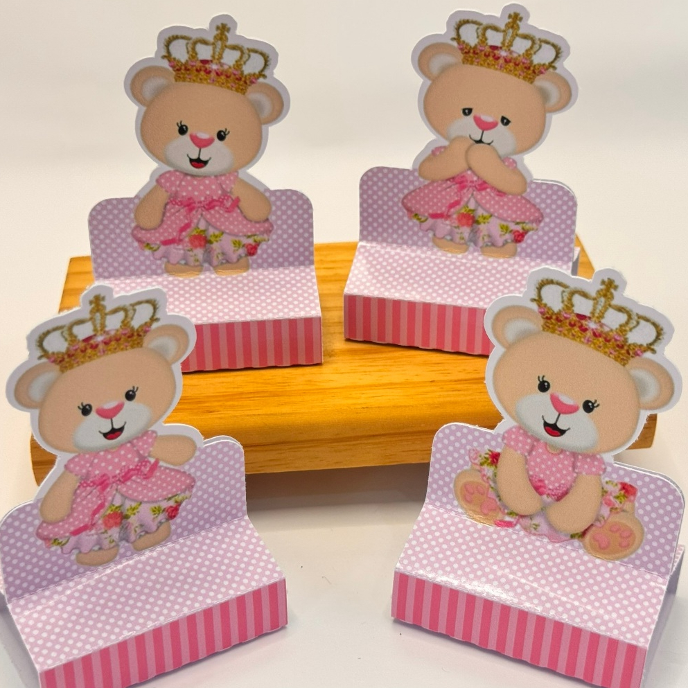 20 porta bis SEM NOME de PRONTA ENTREGA lembrancinha de aniversário porta doces tema ursinha princesa personalizado