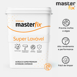 Tinta Acrílica Fosca Premium 20Kg Lavável Antimofo Masterfix em Oferta na Shopee