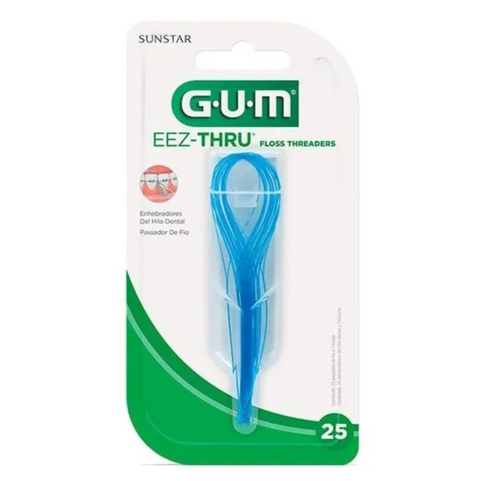 Passa Fio Dental GUM 25 Unidades Auxilia O Uso Do Fio