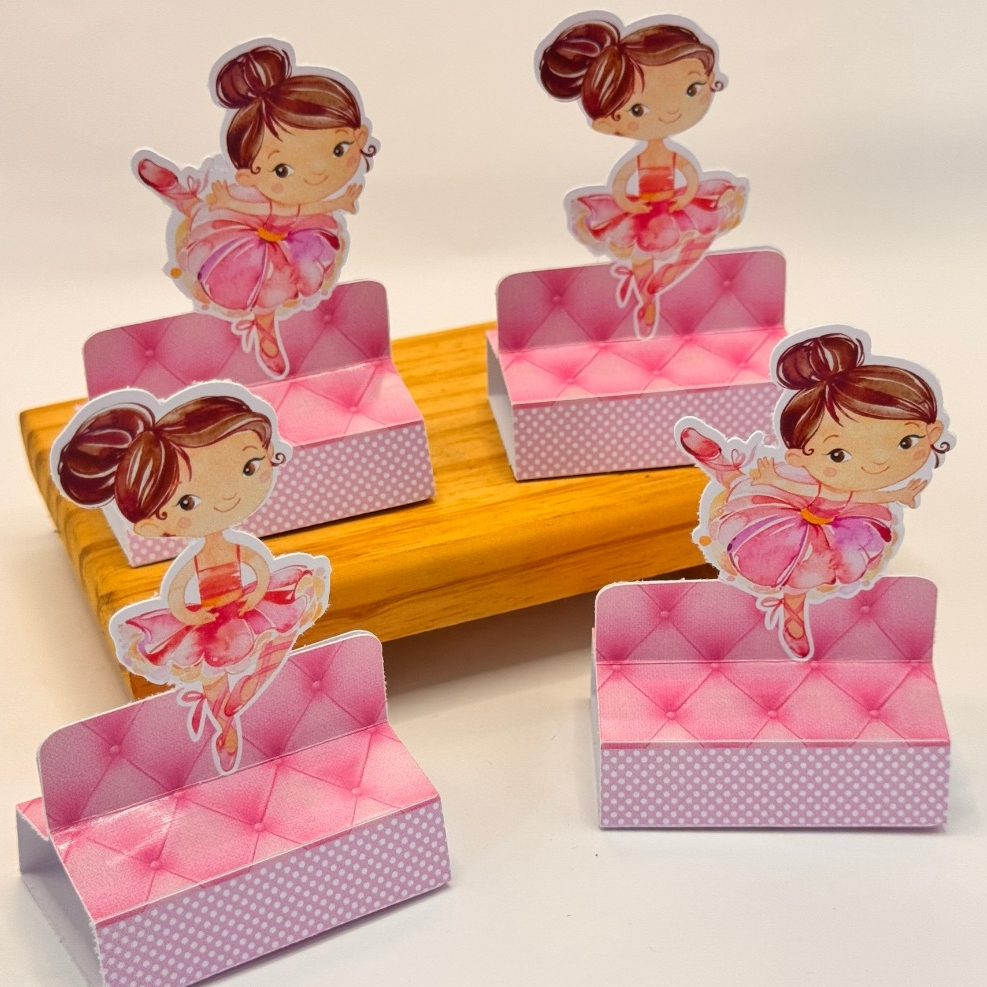 20 porta bis SEM NOME de PRONTA ENTREGA lembrancinha de aniversário porta doces tema bailarina aquarela personalizado