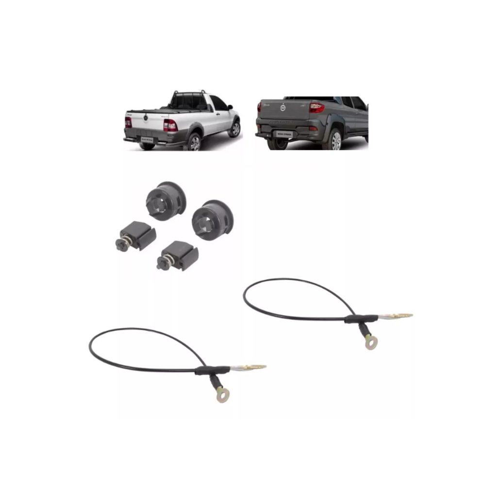 Kit Reparo E Par Cabo de Aço Tampa Traseira LD LE Fiat Strada Anos 2014 A 2020 em Oferta na Shopee