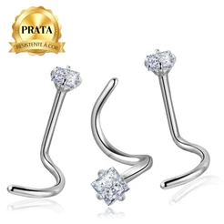 LOMISS Piercing Nostril Pontinho Luz Prata 925 Piercing de Nariz Dourado Nostril