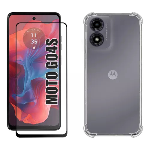 KIt Pelicula Vidro 3D Motorola G04S + Capa Capinha Anti Shock