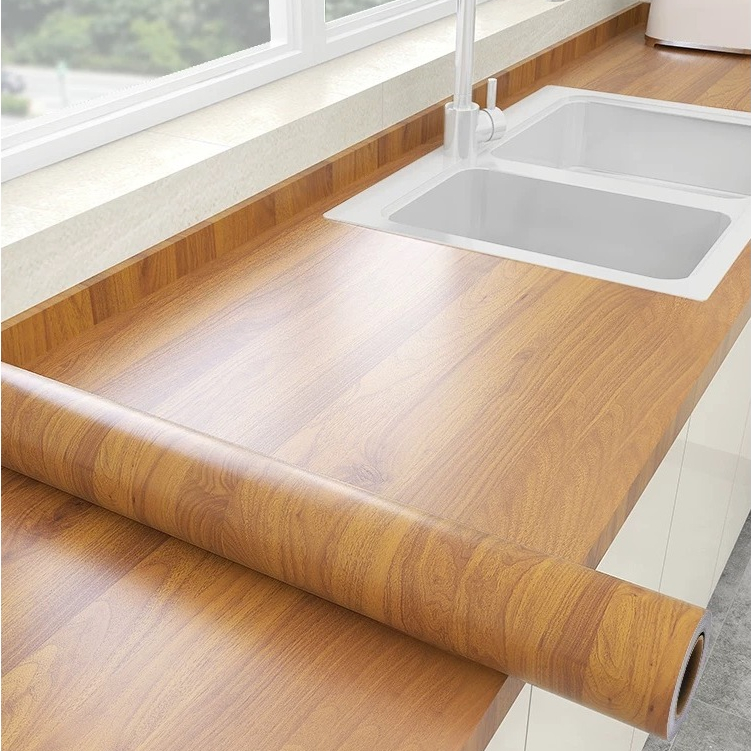 Adesivos Vinilico Brilhoso 3m x 60cm / 1.8m² Textura Madeira Boa Qualidade Resistente Poeira /Óleo/Fogo