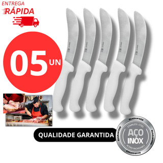 Faca Tira Couro Sangria Profissional Lâmina Aço Inox 6 Polegadas Aço Inox Frigorifico Desossa