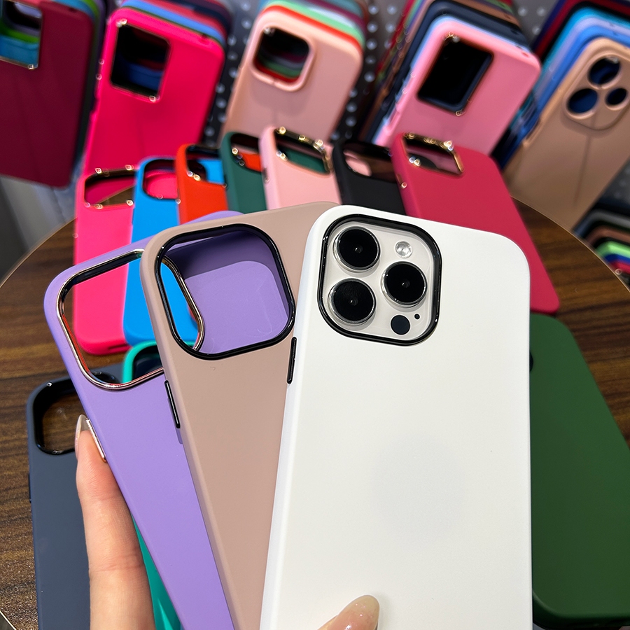 Capa de silicone premium para telefone com sensação de pelei iPhone 13 13 PRO 13 PRO MAX 14 14 PRO 14 PRO MAX em Oferta na Shopee