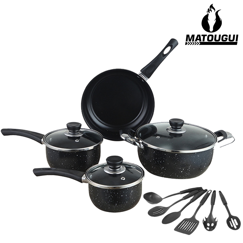 Jogo De Panela Antiaderente Com Indução Vermelha 13 Peças Kit De Panela Para Cozinha Com Acessórios