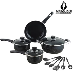 Jogo De Panela Antiaderente Com Indução Vermelha 13 Peças Kit De Panela Para Cozinha Com Acessórios